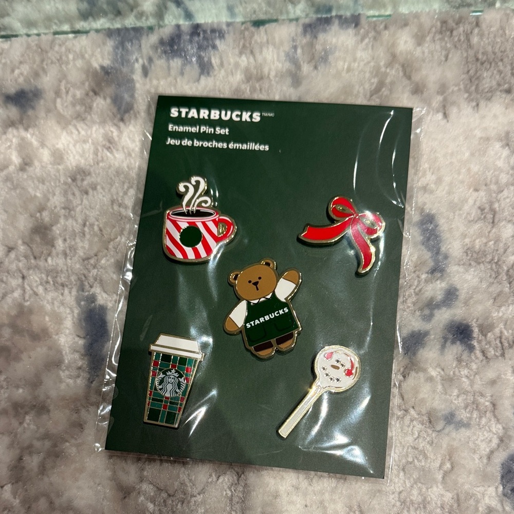 NWT Starbucks holiday pin set